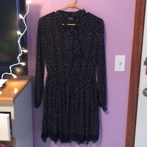 Black and white polka-dot dress